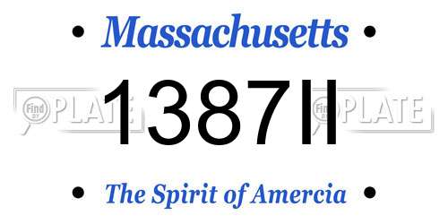 1387II Massachusetts License Plate