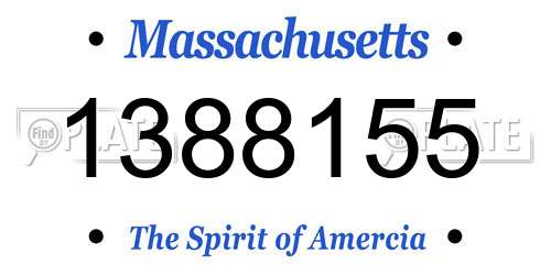 1388155 Massachusetts License Plate