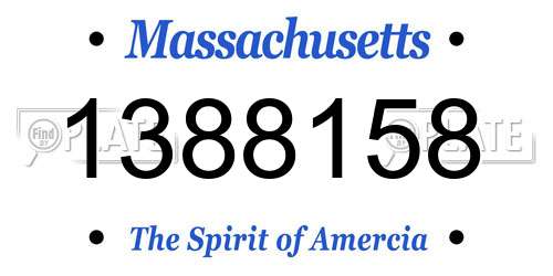 1388158 Massachusetts License Plate