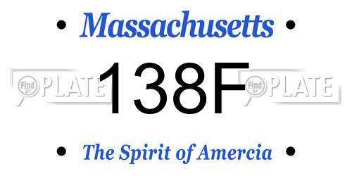 138F Massachusetts License Plate