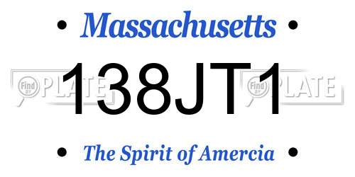 138JT1 Massachusetts License Plate