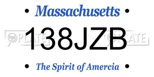 138JZB Massachusetts License Plate