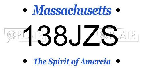 138JZS Massachusetts License Plate