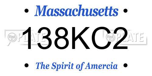 138KC2 Massachusetts License Plate