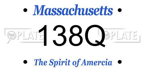 138Q Massachusetts License Plate