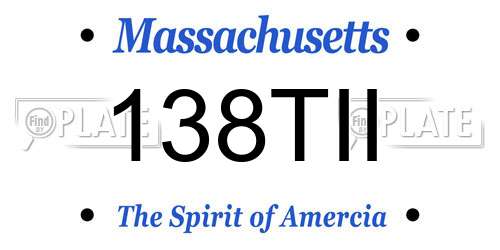 138TII Massachusetts License Plate