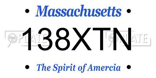 138XTN Massachusetts License Plate