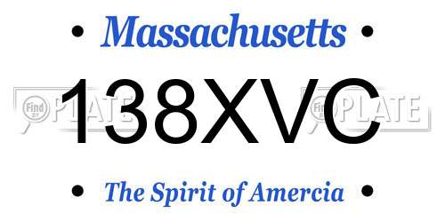 138XVC Massachusetts License Plate