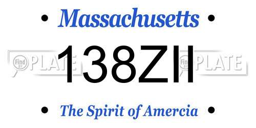 138ZII Massachusetts License Plate