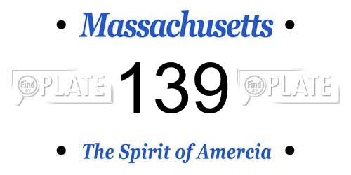 139 Massachusetts License Plate