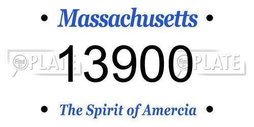 13900 Massachusetts License Plate