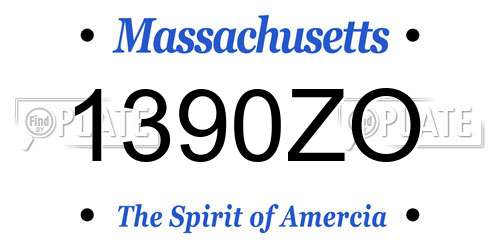 1390ZO Massachusetts License Plate