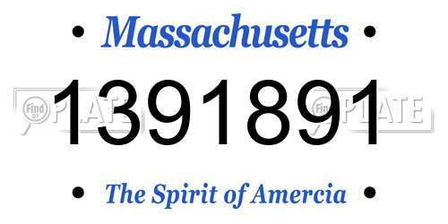 1391891 Massachusetts License Plate