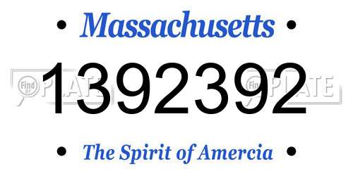 1392392 Massachusetts License Plate