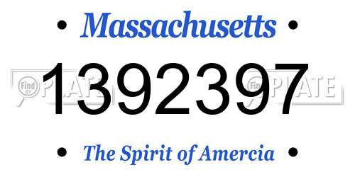 1392397 Massachusetts License Plate