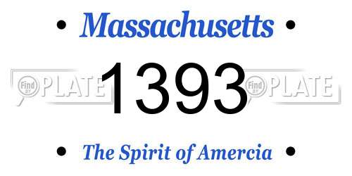 1393 Massachusetts License Plate