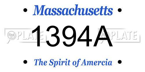 1394A Massachusetts License Plate