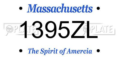 1395ZL Massachusetts License Plate