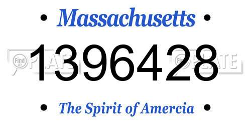 1396428 Massachusetts License Plate