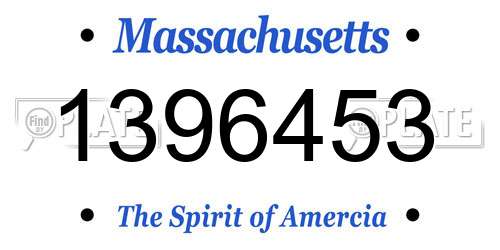 1396453 Massachusetts License Plate