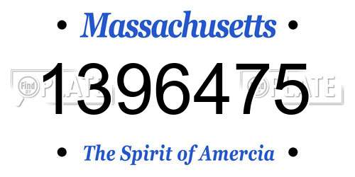 1396475 Massachusetts License Plate