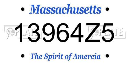 13964Z5 Massachusetts License Plate