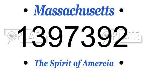 1397392 Massachusetts License Plate