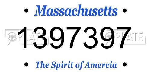 1397397 Massachusetts License Plate