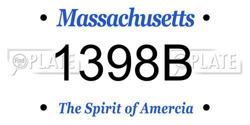 1398B Massachusetts License Plate