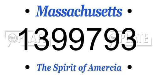 1399793 Massachusetts License Plate