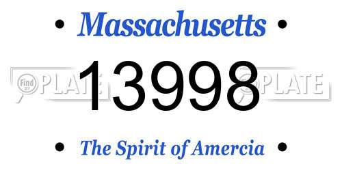 13998 Massachusetts License Plate