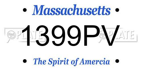 1399PV Massachusetts License Plate