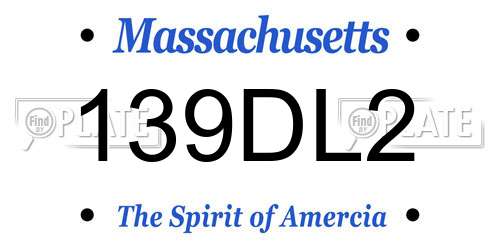 139DL2 Massachusetts License Plate