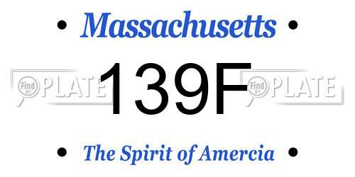 139F Massachusetts License Plate