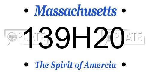 139H20 Massachusetts License Plate