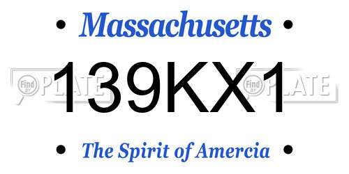 139KX1 Massachusetts License Plate