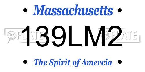 139LM2 Massachusetts License Plate