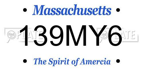 139MY6 Massachusetts License Plate