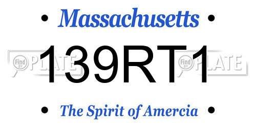 139RT1 Massachusetts License Plate