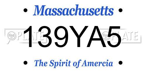 139YA5 Massachusetts License Plate