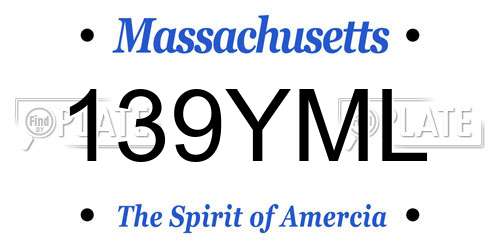 139YML Massachusetts License Plate