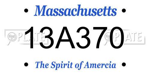 13A370 Massachusetts License Plate