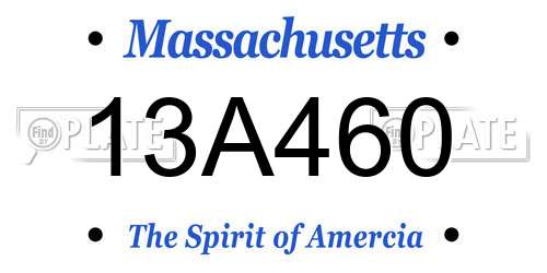 13A460 Massachusetts License Plate
