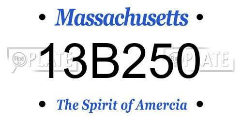 13B250 Massachusetts License Plate