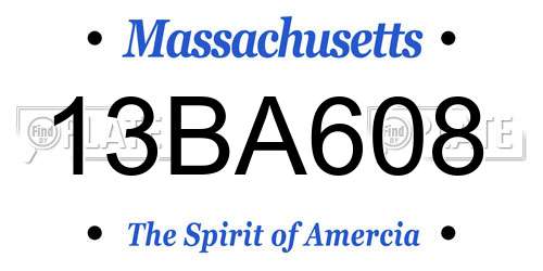 13BA608 Massachusetts License Plate