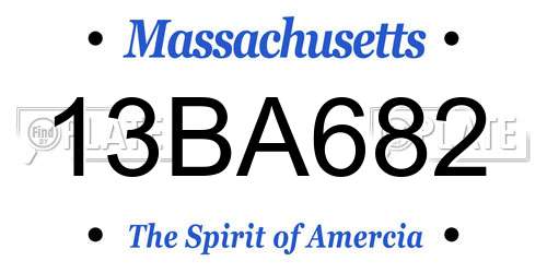 13BA682 Massachusetts License Plate