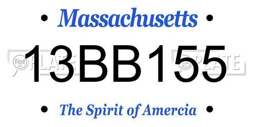 13BB155 Massachusetts License Plate