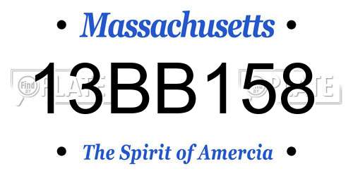 13BB158 Massachusetts License Plate