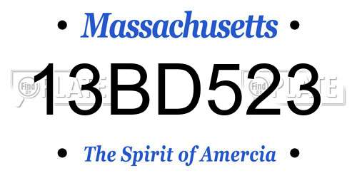 13BD523 Massachusetts License Plate