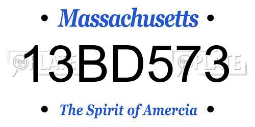13BD573 Massachusetts License Plate